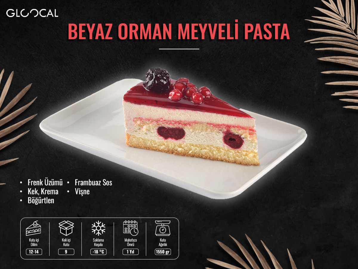 Beyaz Orman Meyveli Pasta - Görsel 2